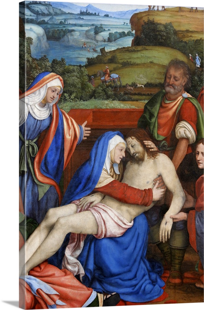 The Lamentation over the Christ's death, by Andrea di Bartolo, painted in 1465, Paris, France, Europe.