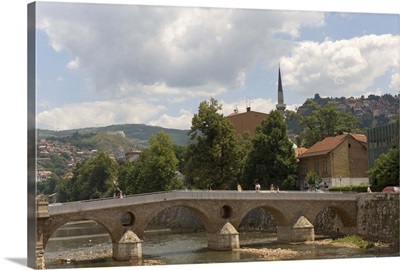 The Latin Bridge, across the River Miljacka, Sarajevo, Bosnia, Bosnia-Herzegovina