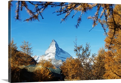 The Matterhorn, 4478m, in autumn, Zermatt, Valais, Swiss Alps, Switzerland