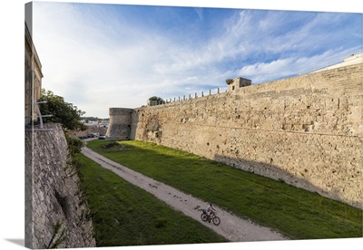 The medieval walls and fortress in the old town of Otranto, Province of Lecce, Italy