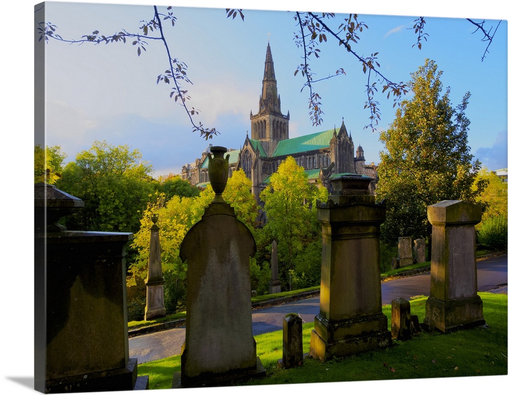 The Necropolis, view towards The Cathedral of St. Mungo, Glasgow, Scotland, United Kingdom, Europe