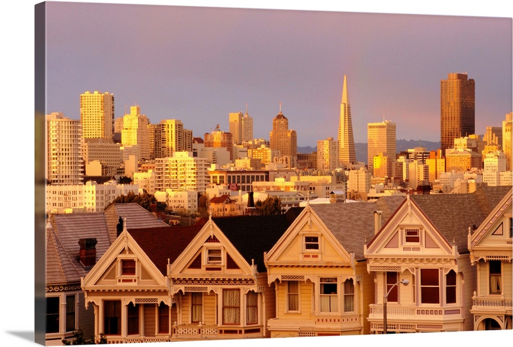 The Painted Ladies, Victorian houses on Alamo Square, San Francisco, California