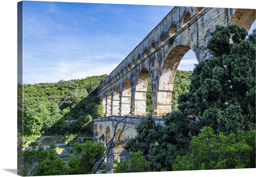 The Pont du Gard, a Roman aqueduct, UNESCO World Heritage Site, Vers-Pont-du-Guard, Occitanie, France, Europe