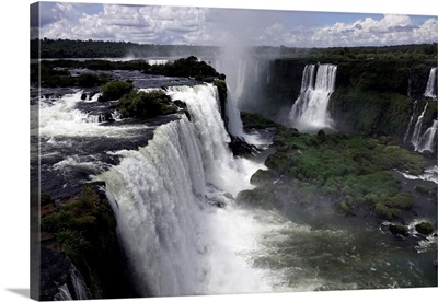 The Powerful Falls At Foz De Iguacu, UNESCO World Heritage Site, Brazil, South America