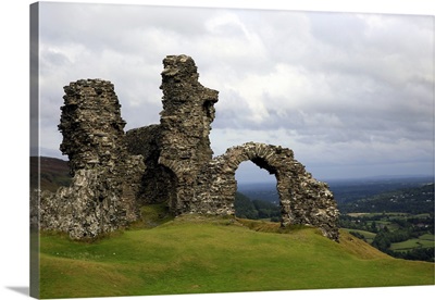 The ruins of Dinas Bran, a medieval castle near Llangollen, Denbighshire, Wales