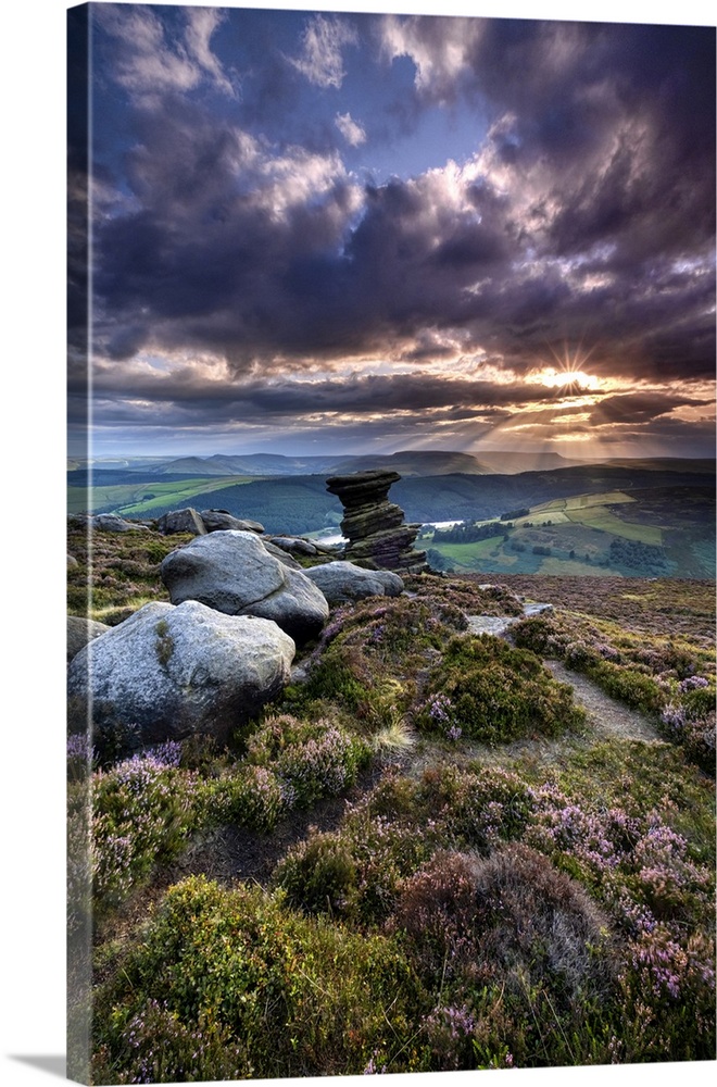 The Salt Cellar Rock Formation in summer, Derwent Edge, Peak District National Park, Derbyshire, England, United Kingdom, ...
