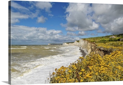 The Seven Sisters Chalk Cliffs From Birling Gap, South Downs National Park, England