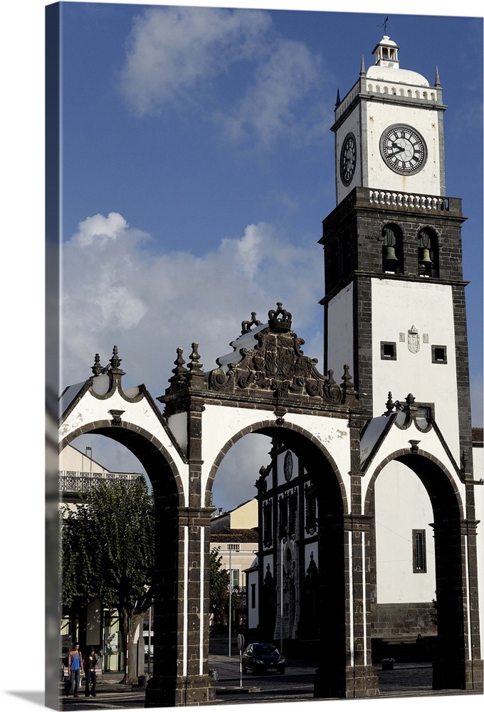 The Three Arches, symbolic old gates of the city, Sao Miguel Island, Azores, Portugal