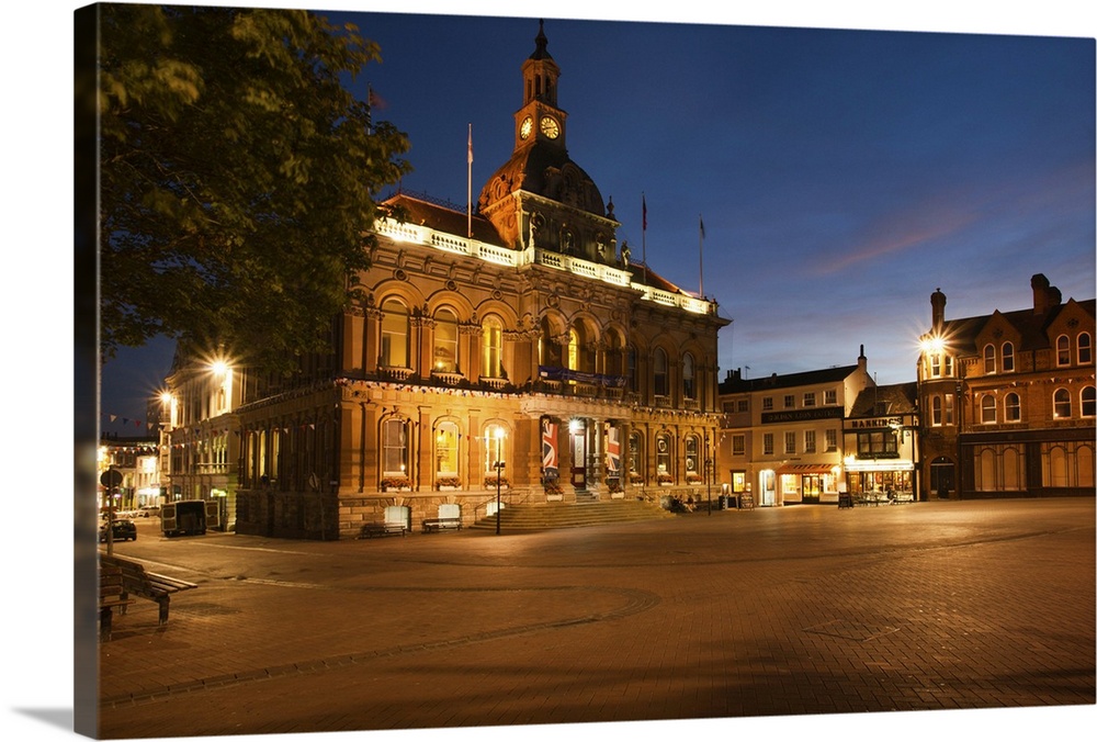 The Town Hall at dusk, Ipswich, Suffolk, England, UK