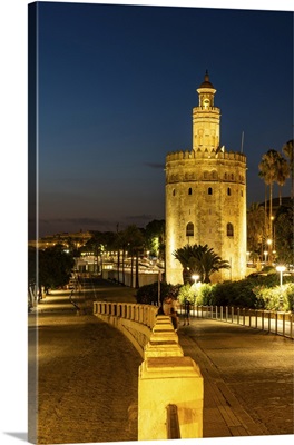 Torre Del Oro, A Watchtower Of The Guadalquivir River In Seville, Andalusia, Spain