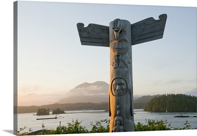 Totem Pole At Anchor Park, Tofino, Saanich, British Columbia, Canada