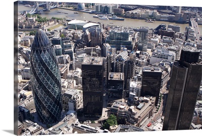 Tower 42, Gherkin and Lloyds Building, City of London, London, England