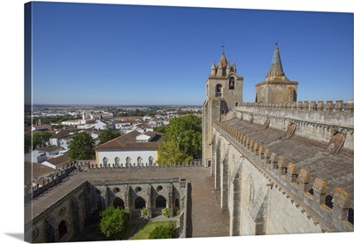 Towers, view from the roof, Evora Cathedral, Evora, Portugal