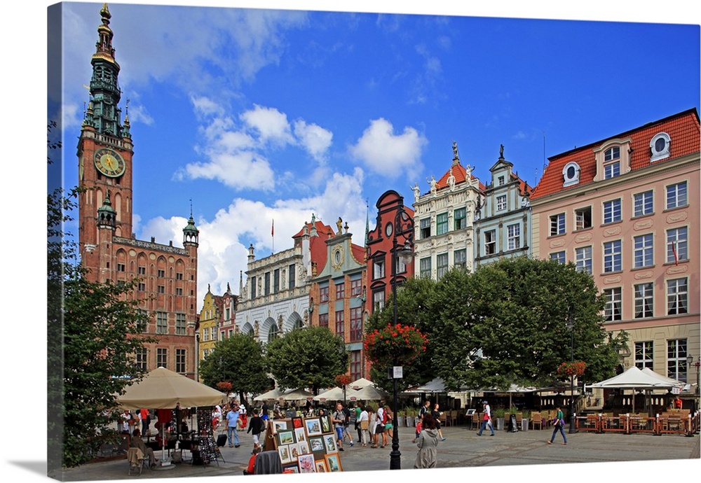 Town Hall of Rechtstadt District on Long Market in Gdansk, Gdansk, Pomerania, Poland