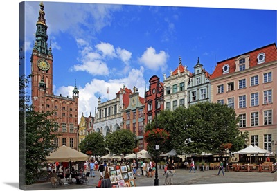 Town Hall of Rechtstadt District on Long Market in Gdansk, Gdansk, Pomerania, Poland