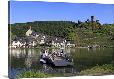 Town of Beilstein with Metternich Castle Ruins on Moselle River, Germany
