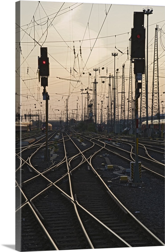 Tracks at main station, Frankfurt, Hesse, Germany, Europe
