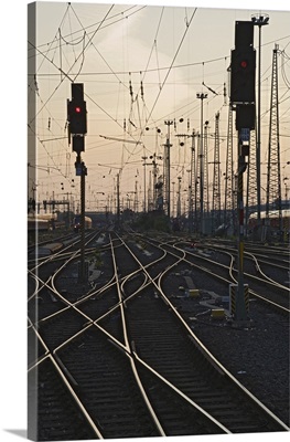 Tracks at main station, Frankfurt, Hesse, Germany