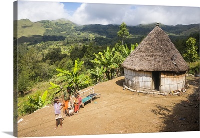 Traditional house in the mountains of Maubisse, East Timor, Southeast Asia