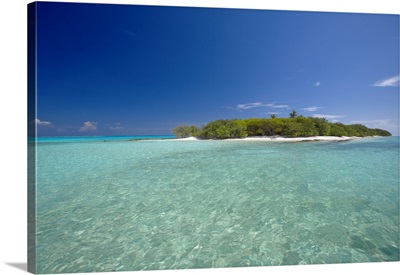 Tropical island and lagoon, Baa Atoll, Maldives, Indian Ocean