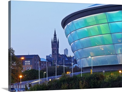 Twilight view of the Hydro, Glasgow, Scotland
