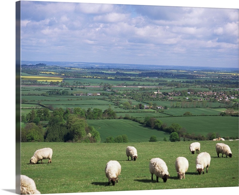 Uffington and the Vale of the White Horse, south Oxfordshire, England Wall Art, Canvas Prints