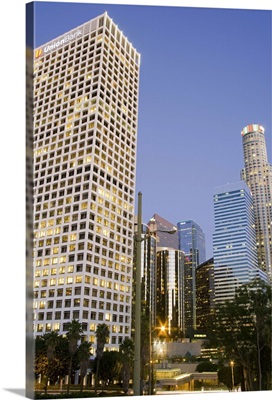 Union Bank on the left and US Bank towers in Los Angeles, California