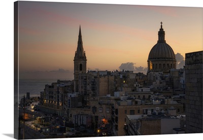 Valletta Skyline At Sunrise, Valletta, Malta