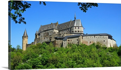 Vianden Castle in the canton of Vianden, Grand Duchy of Luxembourg