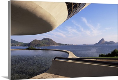 View across bay to Rio from Museo de Arte Contemporanea, Rio de Janeiro, Brazil