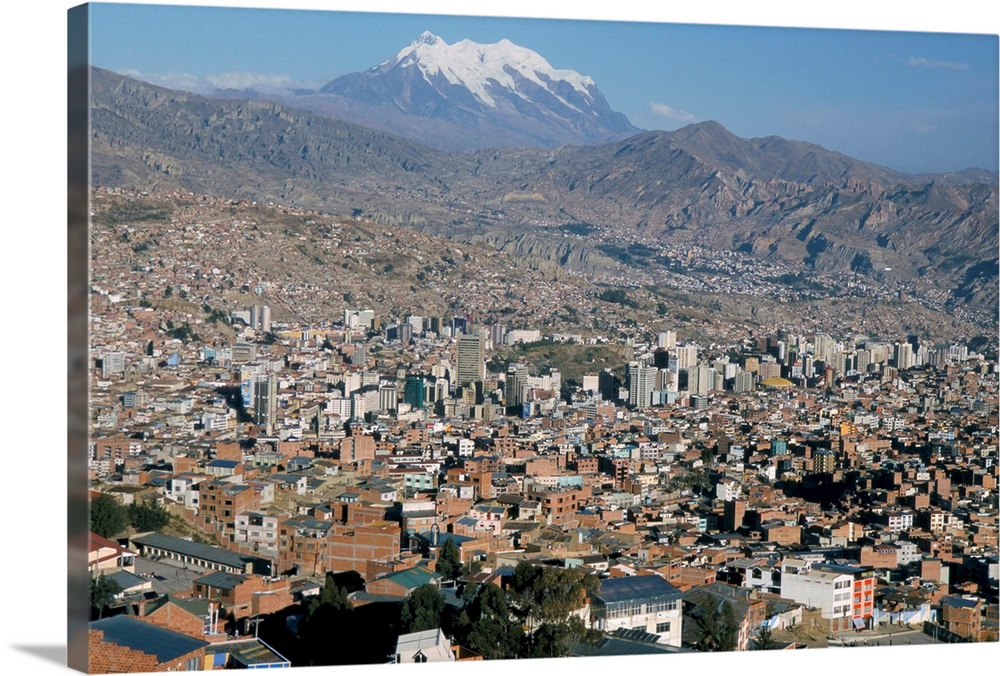 View across city from El Alto, La Paz, Bolivia