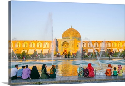 View across Naqsh-eSquare from Ali Qapu Palace opposite Sheikh Lotfollah Mosque, Iran