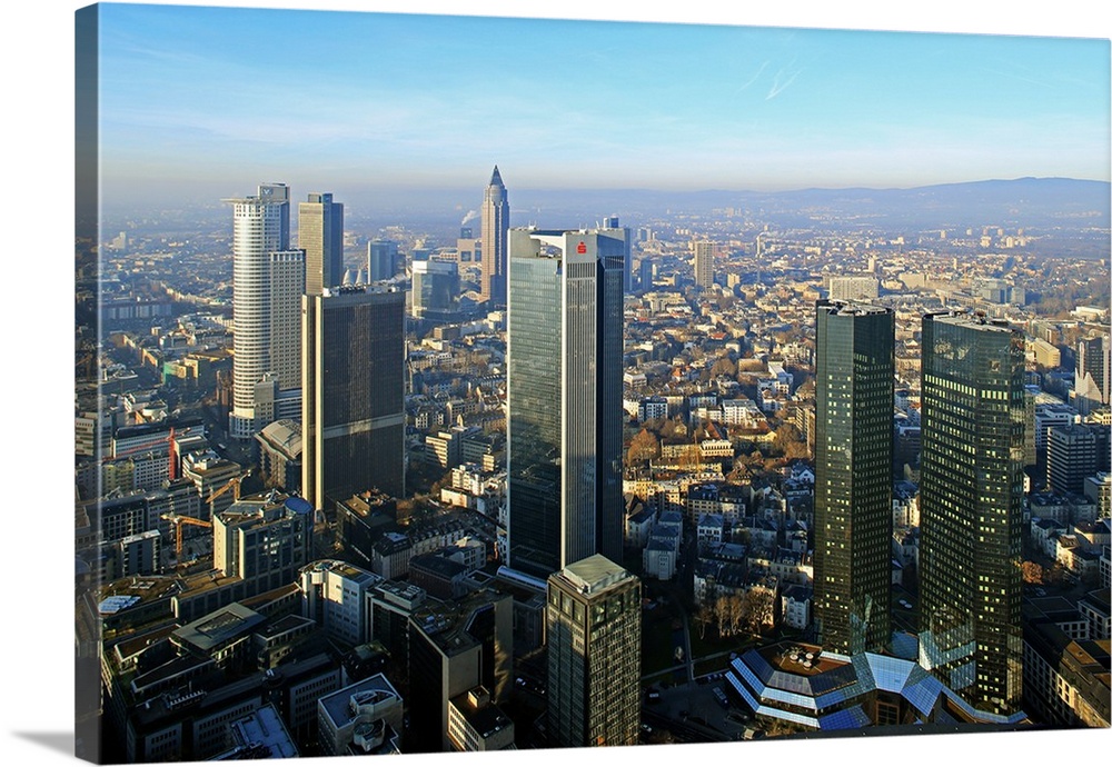 View from Maintower to Financial District, Frankfurt am Main, Hesse, Germany