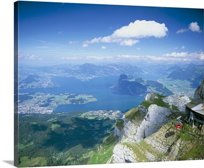 View from Mount Pilatus over Lake Lucerne, Switzerland