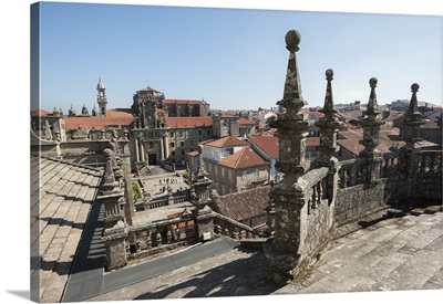 View from the roof of the Cathedral of Santiago de Compostela, Galicia, Spain