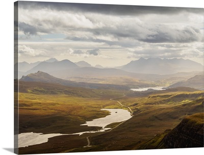 View from The Storr towards the Loch Leathan, Isle of Skye, Inner Hebrides, Scotland