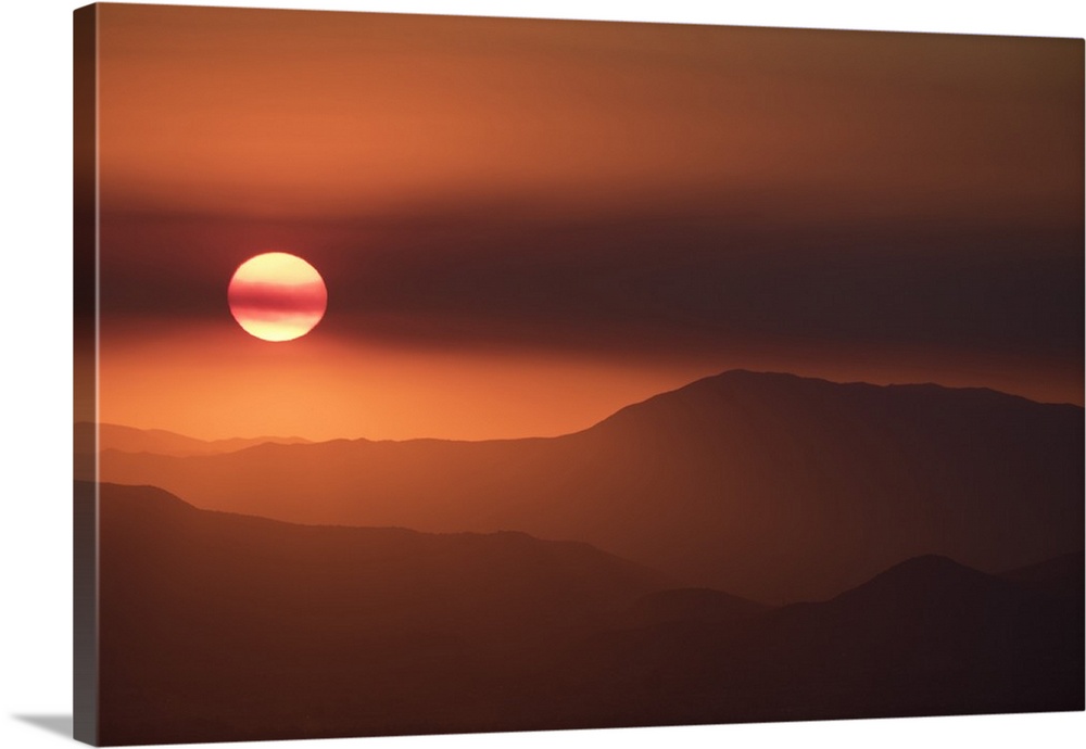 View of Andes Mountains at sunset, Chile