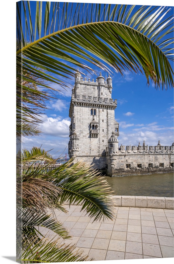 View Of Belem Tower (Torre De Belem) On A Sunny Day, Lisbon, Portugal