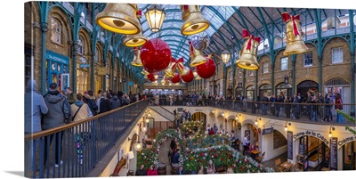 View Of Christmas Decorations In The Apple Market, Covent Garden, London, England