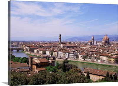 View of city from Piazzale Michelangelo, Florence, Tuscany, Italy