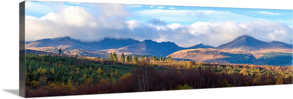 View of Goatfell and the Northern Mountains, Isle of Arran, North Ayrshire, Scotland, United Kingdom, Europe