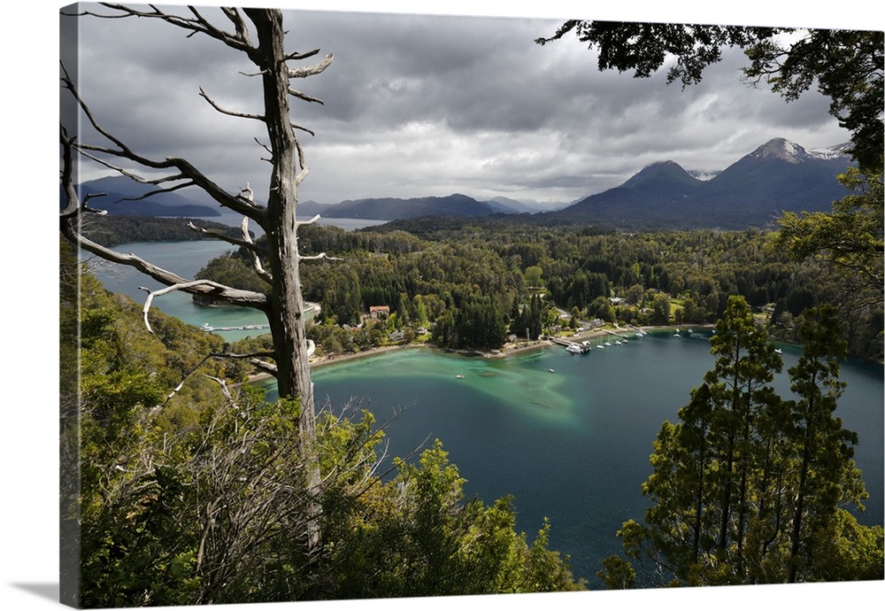 View of Lago Nahuel Huapi from Mirador Bahia Mansa, Parque Nacional Los Arrayanes, Villa La Angostura, Lake District, Arge...