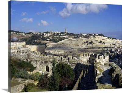 View of Mount of Olives, Jerusalem, Israel, Middle East