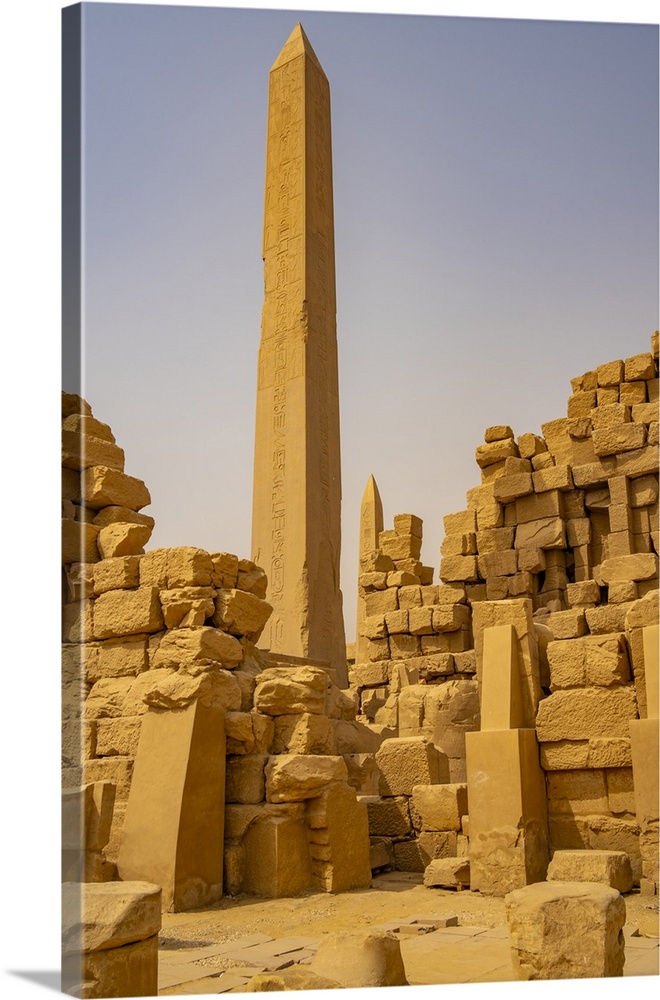 View of Obelisk of Hatshepsut, Karnak Temple Complex, UNESCO World Heritage Site, near  Luxor, Thebes, Egypt, North Africa...