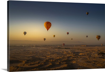 View Of Other Balloons From Hot Air Balloon Over Luxor At Sunrise, Luxor, Egypt, Africa