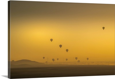 View Of Other Balloons From Hot Air Balloon Over Luxor At Sunrise, Luxor, Egypt, Africa