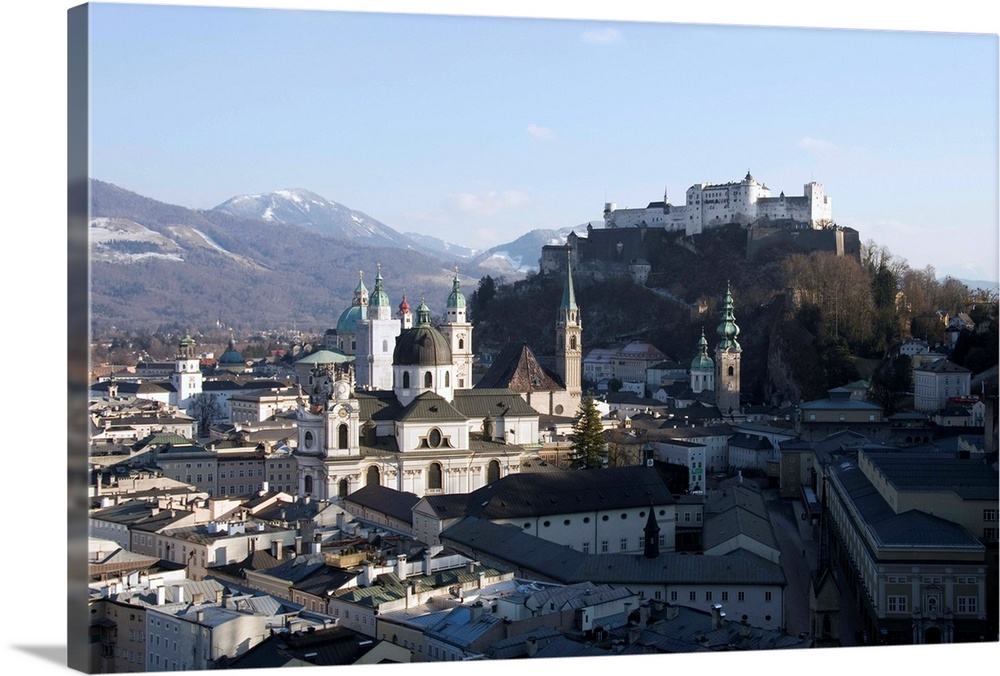 View of Salzburg from the Monchsberg, Salzburg, Austria.