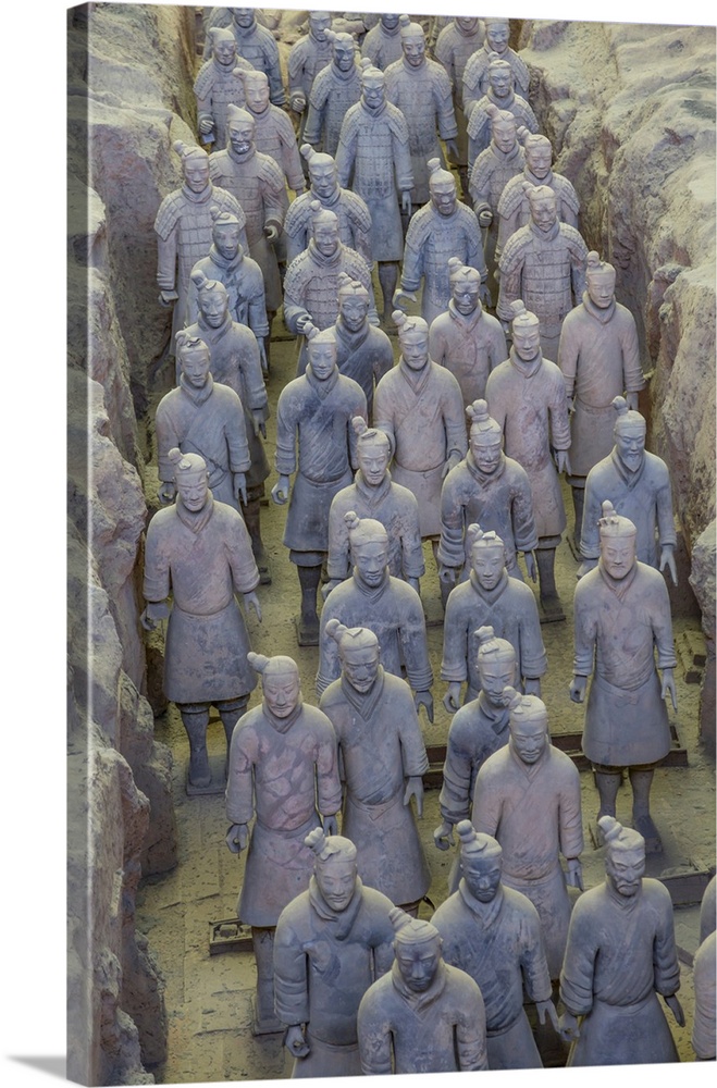 View of Terracotta Warriors in the Tomb Museum, UNESCO World Heritage Site, Xi'an, Shaanxi Province, People's Republic of ...