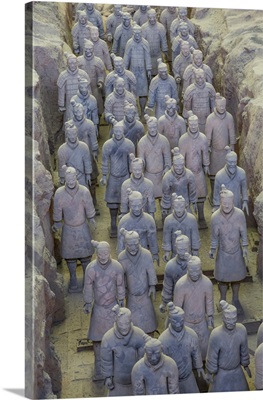 View Of Terracotta Warriors In The Tomb Museum, Xi'an, Shaanxi Province, Asia