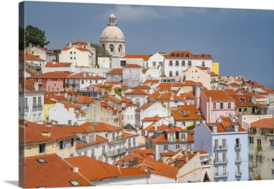 View Of Terrakotta Rooftops In Alfama, Alfama District, Lisbon, Portugal